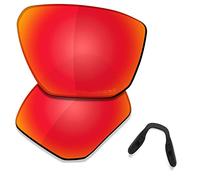 SAUCER Lentes y almohadillas nasales de repuesto prémium para gafas de sol Oakley Targetline OO9397 de alta defensa, color rojo fuego polarizado