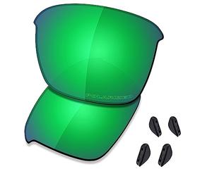 SAUCER Lentes y almohadillas nasales de repuesto premium para Oakley Thinlink OO9316 | Thinlink Low Bridge Fit OO9317 Gafas de sol de alta defensa - Verde jade polarizado