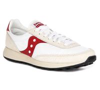 SAUCONY Jazz Original Ante Nylon Cordones Zapatillas Hombre en Blanco Rojo Ru 3