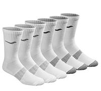Saucony Men's 6 Pairs Run Dry Athletic Crew Socks, White (6 Pairs), Shoe Size: 8-12
