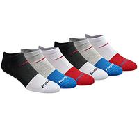 Saucony Men's Multi-Pack Mesh Ventilating Comfort Fit Performance No-Show Socks, Basic Fashion Assorted (6 Pairs), Shoe Size: 8-12