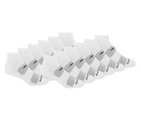 Saucony Men's Multi-Pack Mesh Ventilating Comfort Fit Performance Quarter Socks (6, White (12 Pairs), Shoe Size: 8-12