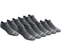 Saucony Men's RunDry Mesh Ventilating Comfort Fit Performance No-Show Socks, Available in M-XXL (6, 18, Charcoal Heather (12 Pairs), Large