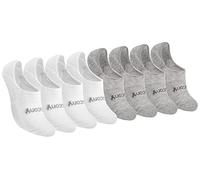 Saucony No Show Cushioned Invisible Liner Socks, Available in S-l (8, 16 Pairs) Calcetines, Blanco/Gris (8 Pares), Pack Mujeres