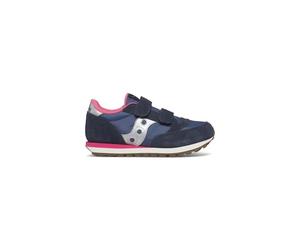 Saucony Originals Tenis Unisex Jazz Double HL para niños, Azul Marino, Plateado y Rosa, 27 EU