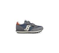 Saucony Originals Tenis Unisex Jazz Double HL para niños, Gris Azul Naranja, 31 EU