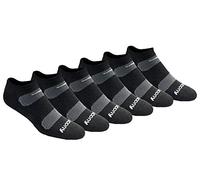 Saucony Paquete múltiple de calcetines de malla ventilados para hombre, ajuste cómodo, no se ven, Black Basic (6 pares), XL