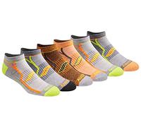 Saucony Paquete múltiple de calcetines para hombre y hombre, ajuste cómodo, no se ven, paquete múltiple de calcetines de ajuste cómodo, Naranja (6 Pares), 8-12