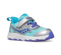 Saucony Ride JR - Tenis unisex para niños pequeños, color plateado/turquesa, talla 11.5 de EE. UU