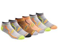 Saucony RunDry Bolt Performance 6, 12, 18 pares de calcetines invisibles para hombre, talla M-XXL, Naranja (6 pares), X-Large