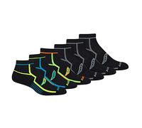 Saucony Rundry Bolt Performance Quarter Socks, Available in L-XL (6, 12 Pairs) Calcetines para Correr, Negro (6 Pares), Large (Pack de 24) para Hombre