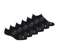 Saucony RunDry - Calcetines de malla ventilados para hombre, ajuste cómodo, disponibles en tallas M-XL (6, 12 pares), negro (6 pares), Medium