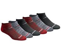 Saucony Rundry - Calcetines de malla ventilados para hombre, ajuste cómodo, no se ven, disponibles en tallas M-XXL (6, 12, 18 pares), Negro rojo surtido (6 pares), X-Large