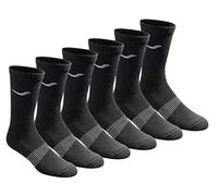 Saucony Rundry Mesh Ventilating Comfort Fit Performance Crew Socks, Available in L-XL (3, 6, 12 Pairs) Calcetines para Correr, Pie sólido Negro (6 Pares), (Pack de 6) para Hombre