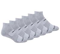 Saucony Rundry Mesh Ventilating Comfort Fit Performance Quarter Socks (6, 12 Pairs) Calcetines para Correr, Gris (6 Pares), L (Pack Hombre