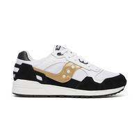 Saucony Tenis Shadow 5000 unisex para adultos, Blanco/Negro/Dorado, 0 Women/14 Men