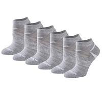 Saucony Women's Selective Cushion Performance No Show Athletic Sport Socks (6 & 12, Grey Basic (6 Pairs), Shoe Size: 10-13