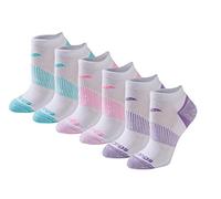 Saucony Women's Selective Cushion Performance No Show Athletic Sport Socks (6 & 12, White Brights (6 Pairs), Shoe Size: 10-13