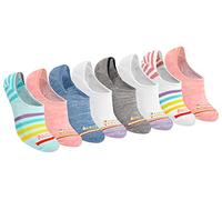 Saucony Women's Show Cushioned Invisible Liner Socks, Rainbow Assort (8 Pair), Shoe Size: 7.5-10.5