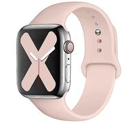 Saucyi Compatible con Apple Watch Band de 41mm, 40mm, 38mm, 49mm, 45mm, 44mm, 42mm, correa deportiva de silicona suave con cierre clásico para iWatch Series 8, 7, 6, 5, 4, 3, 2, 1, SE (arena rosa,
