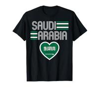 Saudi Arabia Retro Vintage Flag Heart National Pride Camiseta