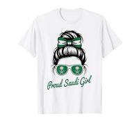 Saudi Girl Arabia Saudita Colores Bandera Game Day Ganador Spirit Camiseta