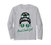 Saudi Girl Arabia Saudita Colores Bandera Game Day Ganador Spirit Manga Larga