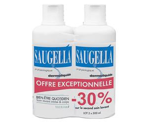 Saugella Dermoliquide Cuidado Limpiador Intimo y Cuerpo Pack de 2 x 500ml