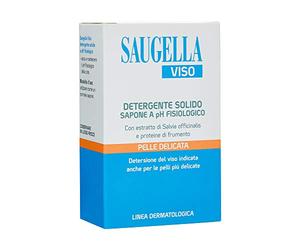 Saugella Viso 400550101 pH 3.5 Limpiador con extractos de salvia y proteínas de trigo para pieles delicadas - 100 g