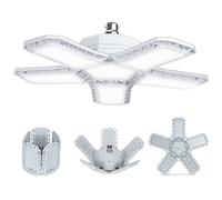 SAUGLAE Bombillas LED para Garaje 80W B22d - Equivalente a 650W Incandescente - 9000 Lúmenes - Blanco Luz Día 6500K - Lámpara Deformable con 5 Paneles Ajustables (Pack de 1)