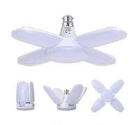 SAUGLAE Bombillas LED para Garaje, B22 Deformable 60W 6000LM, Blanco Cálido 3000K, Bombillas LED para Garaje con 4 Paneles Ajustables para Garaje, Almacén, Taller, Sótano (Pack of 1)