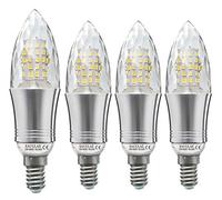 SAUGLAE LED Bombillas de Vela 12W, 100W Bombillas Incandescentes Equivalente, 4000K Blanco Neutro, 1200Lm, E14 Pequeño Tornillo Edison, Paquete de 4