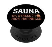 Sauna 0% Estrés 100% Felicidad Sauna PopSockets PopGrip Adhesivo