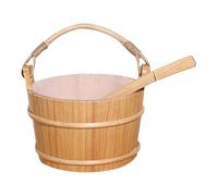 Sauna Bucket of Drawing Trowel Set - Sauna Chick hecha de madera blanda, cubo de sauna con llana | Cubo y alcance del juego de accesorios de sauna de primicia, juego de madera portátil con un mango la