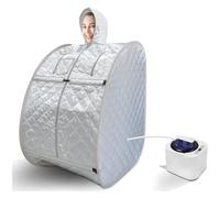 Sauna de Spa portátil Personal, generador vapor 2L y 1000W, terapia pérdida peso, rejuvenecedor radiante(Silver)