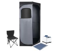 Sauna de vapor portátil 1350 W 3L 5-60 min 9 niveles de calefacción plegable cuerpo completo interior spa pentagonal tienda plegable estera mando a distancia UE 220 V