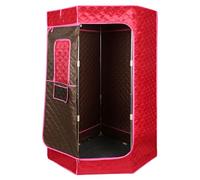Sauna de Vapor Portátil, 3L Sauna Plegable Cabina 1500 W, con Control Remoto y 1 Instrumento de Fumigación, Para Spas de Sauna Tienda en Casa (sin la silla), 90 * 90 * 180cm-3L-rojo