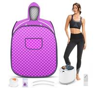 Sauna de Vapor Portátil, 800W & 9 Ajustes de Temperatura y Sauna de Vapor Completa con Motor de Vapor de 2 L, Sauna de Vapor de Tela Impermeable para Desintoxicación y Relajación