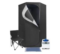 Sauna de vapor portátil de 1350 W con generador de vapor de 3 litros, sauna móvil con mando a distancia, caja de sauna de vapor con mando a distancia, set de sauna interior para el hogar, 9 niveles de