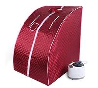 Sauna de Vapor Sauna portátil para casa sauna plegable cabina con controlador de temperatura a distancia sauna manta de sauna (E-75 x 35 x 25 cm, rojo)