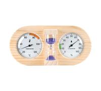 Sauna Hygrometer Timer - Wooden Wall Mount 15 Minute Temperature Meter, Humidity Indicator for Home, Garage, Workplace, Classroom, Greenhouse, RV | Precise Reading, Easy Visibility, Durable Construct