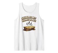 Sauna is my Happy Place Sauna de Barril Loyly Steam Sweat Camiseta sin Mangas