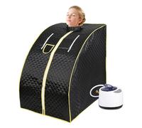 Sauna para el hogar, sauna portátil, sauna doméstica, tienda de sauna con mando a distancia, sauna de vapor con vaporizador (sauna de vapor negra)