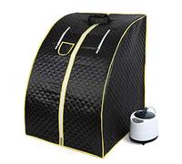Sauna portátil con mando a distancia, sauna móvil de vapor, sauna doméstica, cabina térmica, sauna para sentarse, cabina, sauna (E-75 x 35 x 25 cm, negro)