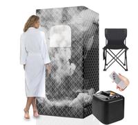 Sauna Portatil Cuerpo Completo 3L Sauna Portátil Vapor con Temporizador y 9 Temperatura, SPA Sauna Portatil Finlandesa, 1000W Sauna de Vapor Portatil para Baños de Sauna, Sudoración, Desintoxicación