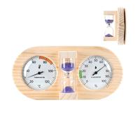 Sauna Temperature Gauge - Moisture Monitor | Wall Mount Wooden Frame with 15 Minute Sand Timer for Indoor, Home, Garage, Workplace, Classroom, Greenhouse, RV, Spa, Sauna Use