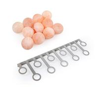 Saunainter Himalayan Bolas de sal con soporte de pared de acero inoxidable - Purificador de aire natural para sauna (11 unidades con soporte de pared)