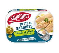 Saupiquet - Red de sardinas de aceite de oliva virgen extra 100 g - Tres artículos