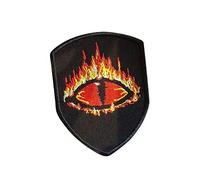 Sauron Eye, Tolkien, Silmarillion, Señor de los Anillos, Fantasía, Dragones, Tierra Media, Metal Negro, Sintetizador de Mazmorras, LOTR Bordado de Hierro en Apliques Accesorio de Recuerdo