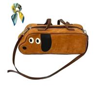 Sausage Dog Crossbody Bag,Cute Dachshund Shaped Handbag with Adjustable Strap,Animal Shaped Shoulder Purse for Women (Brown)